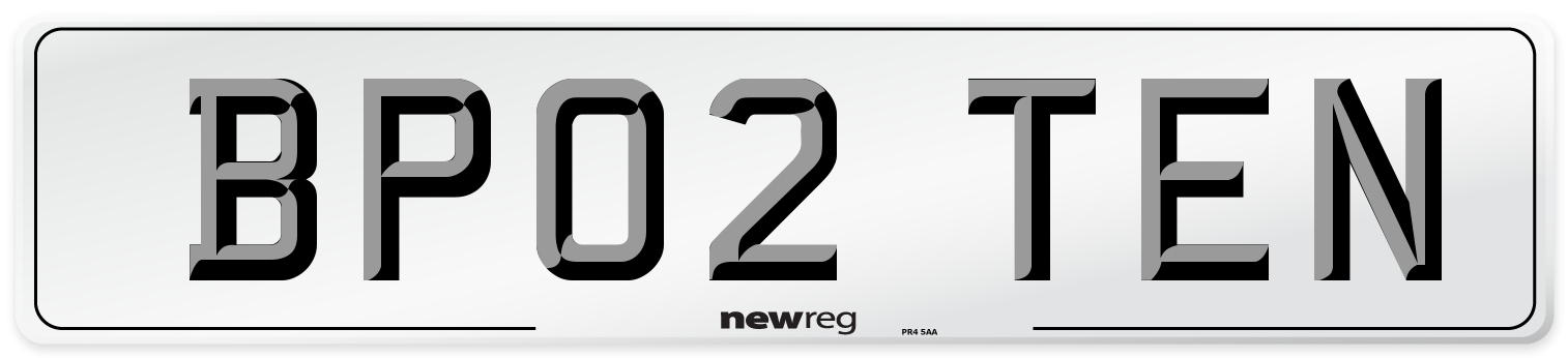 BP02 TEN Number Plate from New Reg